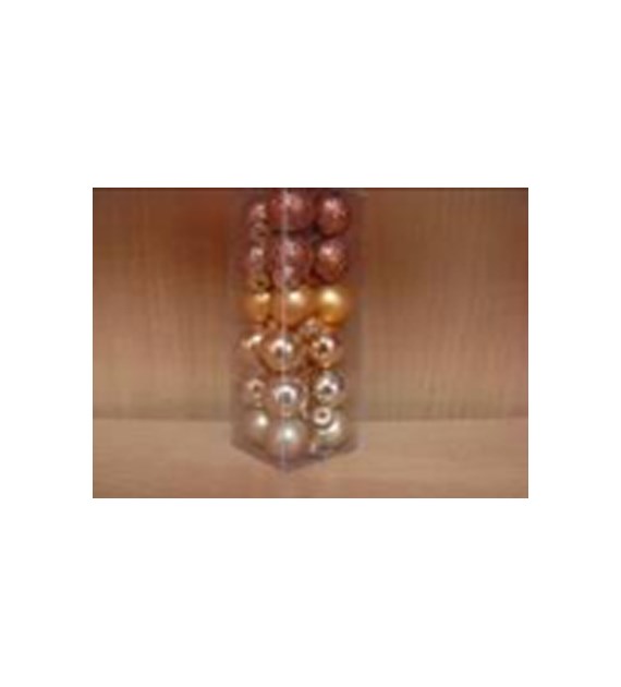 Bombki szklane, mat, błysk, brokat, 20/24szt, czerwony, do powieszenia