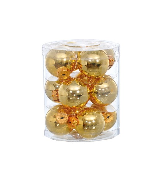 Bombki szklane, 40/20szt, złoty, do powieszenia