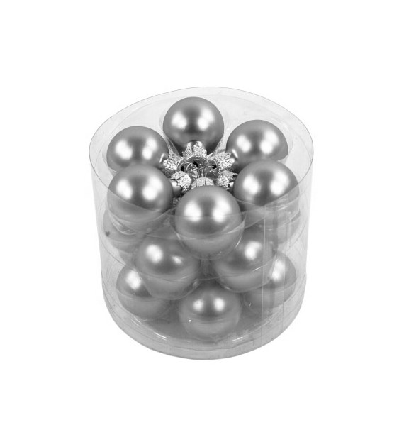 Bombki szklane, mat, połysk, 30/18szt, srebrny, do powieszenia