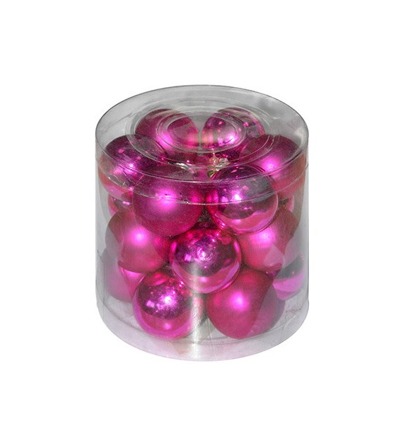 Bombki szklane, 30/18szt, błękitny,fuksja, zielony, fioletowy