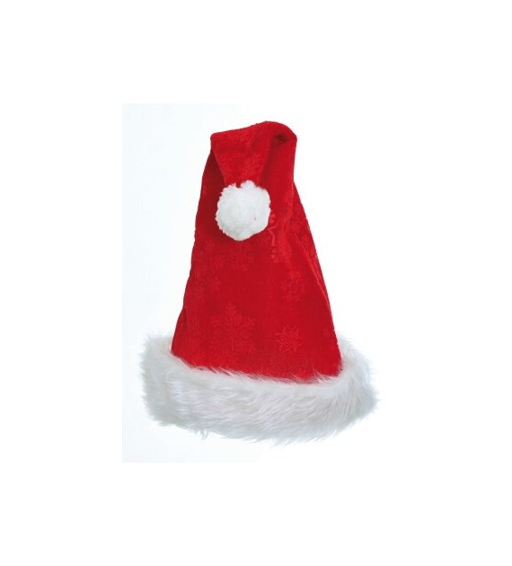 Czapka z pomponem i płatkami śniegu 44cm czerwony, biały