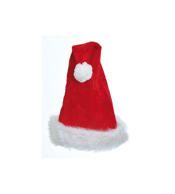 Czapka z pomponem i płatkami śniegu 44cm czerwony, biały