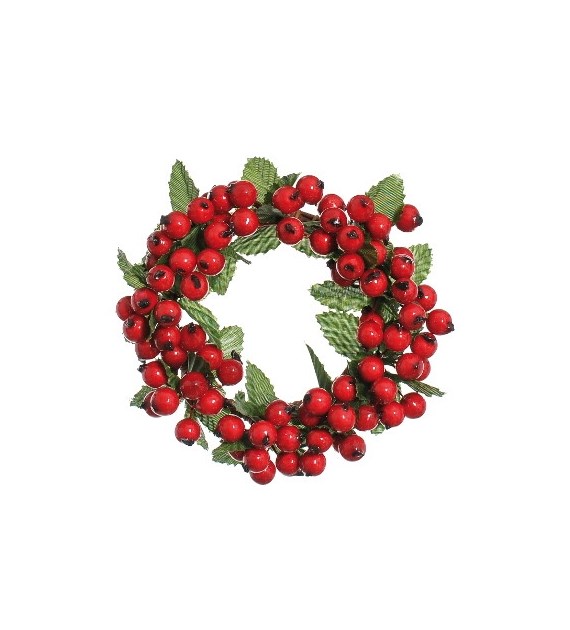 Wianek dekoracyjny z dziką różą, 14cm