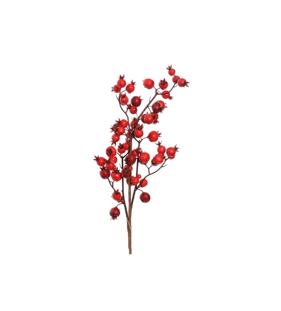 Gałązka dekoracyjna dzikiej róży, 46cm, czerwony