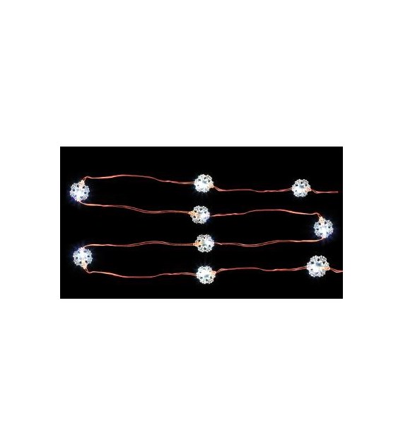 Girlanda 20 miniLED, śnieżynki, zimny biały, baterie 3xAA, wewnętrzna