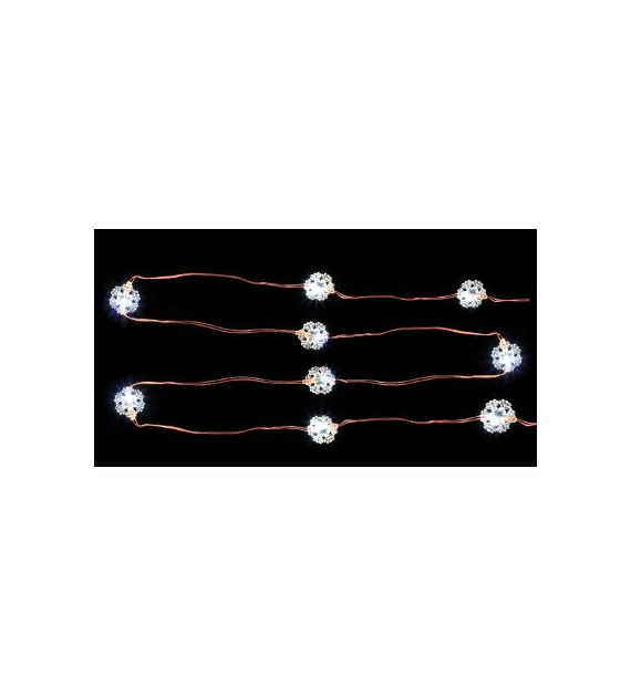 Girlanda 20 miniLED, śnieżynki, zimny biały, baterie 3xAA, wewnętrzna