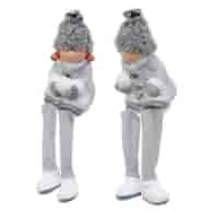 Figurka z ceramiki chłopiec, dziewczynka, 17cm, szary