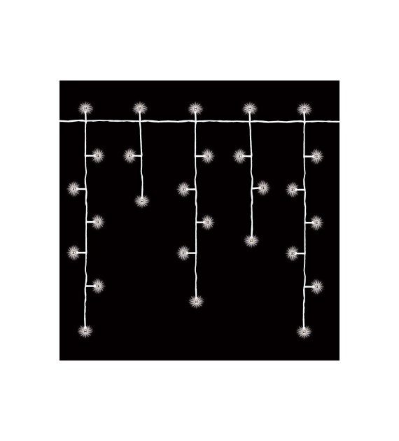 Kurtyna sople 200LED z kontrolerem, ciepły biały, sieciowa, zew.