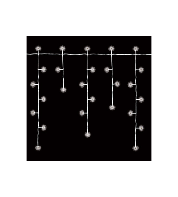 Kurtyna sople 200LED z kontrolerem, ciepły biały, sieciowa, zew.