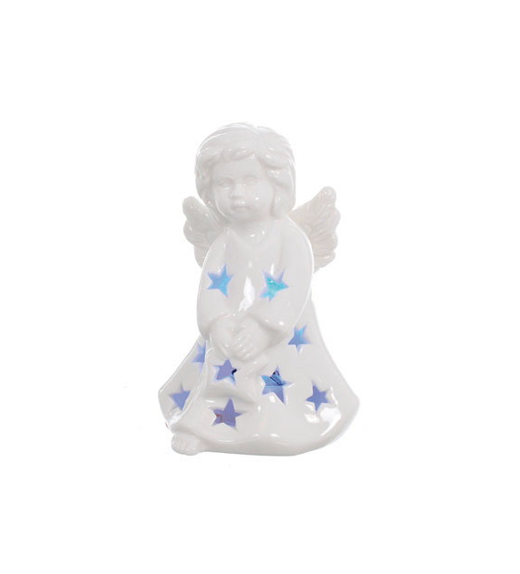 Anioł z ceramiki,  podświetlenie LED, 8 cm