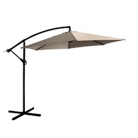 Parasol na wysięgniku, tkanina 3m, poliester, z podstawą, beżowy