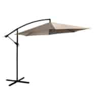 Parasol na wysięgniku, tkanina 3m, poliester, z podstawą, beżowy