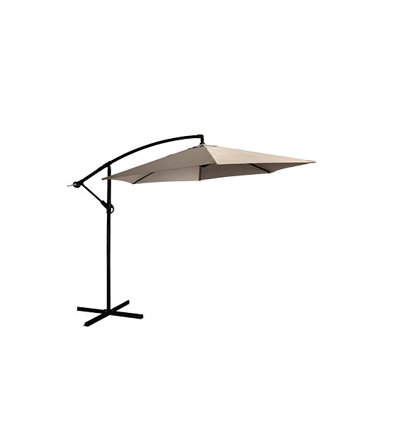 Parasol na wysięgniku, tkanina 3m, poliester, z podstawą, beżowy