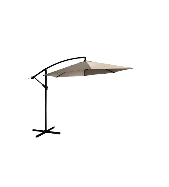 Parasol na wysięgniku, tkanina 3m, poliester, z podstawą, beżowy