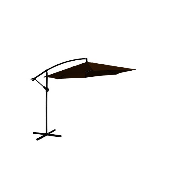 Parasol na wysięgniku, tkanina 3m, poliester, z podstawą brązowy