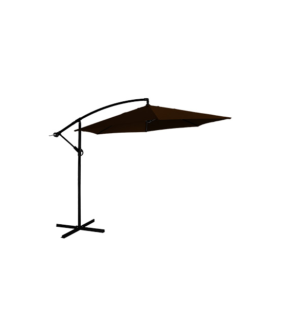 Parasol na wysięgniku, tkanina 3m, poliester, z podstawą brązowy