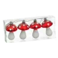 Bombki plastikowe grzybki, 7,5cm/4 szt, złoty, biały