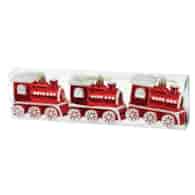 Bombki plastikowe ciuchcia 7cm/3szt, czerwony