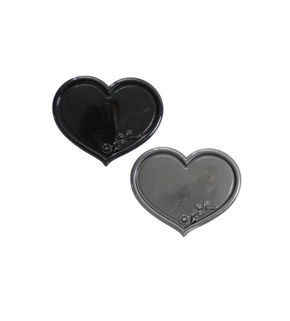 Podkładka pod znicze- serce ( zestaw po 2 szt ), 30,5x37,5cm, mix złoty, srebrny