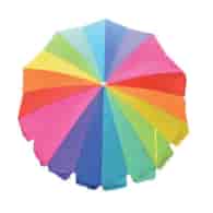 Parasol poliester tkanina 220 cm z tkaniną UV - tęcza