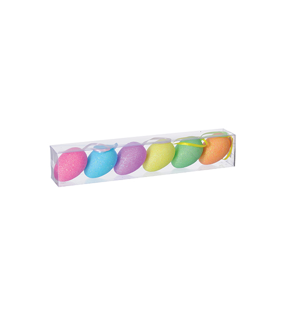 Jajka brokatowe styropianowe 6cm/6 szt.