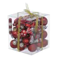 Bombki cekinowe, 3 cm/40szt, czerwony
