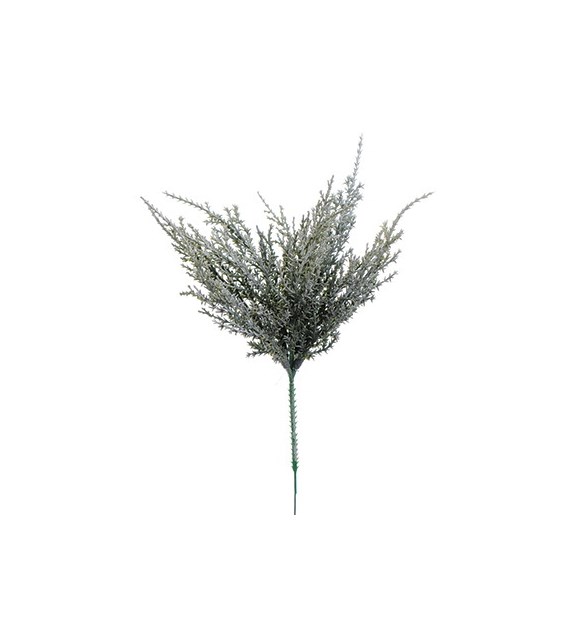 Gałązka oszroniona z brokatem na piku, 28cm, zielony, biały