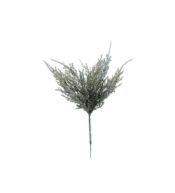 Gałązka oszroniona z brokatem na piku, 28cm, zielony, biały