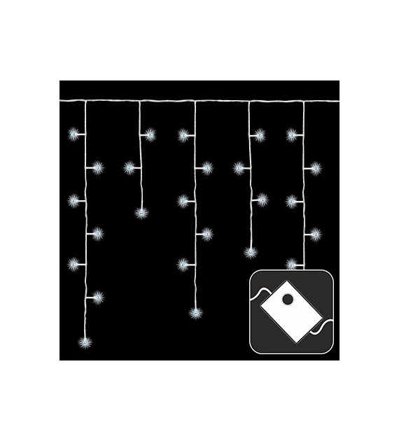 Kurtyna sople 400LED z kontrolerem, zimny biały, sieciowa, zew.