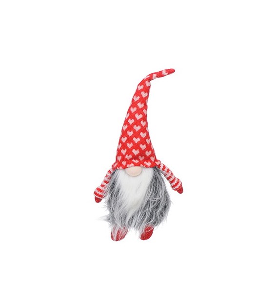 Skrzat z materiału, 27cm, czerwony, szary, do postawienia