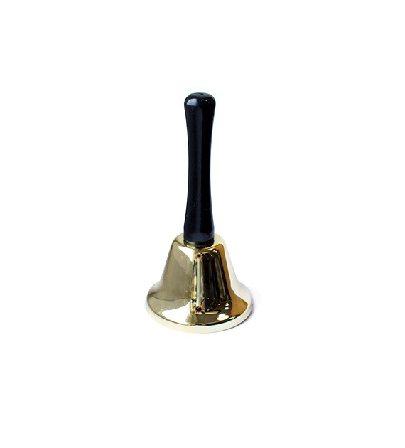 Dzwonek Świętego Mikołaja z metalu, 18cm, czarny, złoty