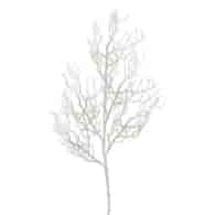 Gałązka brokatowa z kółeczkami, 76 cm, biały, srebrny