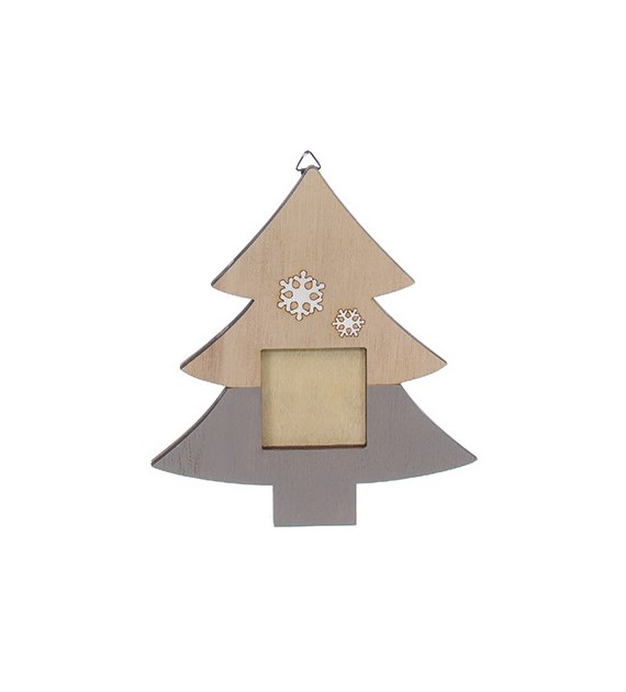 Ramka dekoracyjna z drewna w kształcie choinki do pow.
