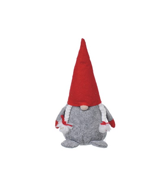 Skrzat z filcu, 25cm,  szary, czerwony, do postawienia