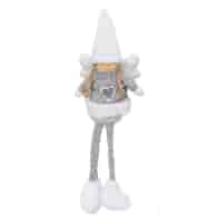 Aniołek z wiszącymi nogami, z materiału, 34 cm, szary, do postawienia