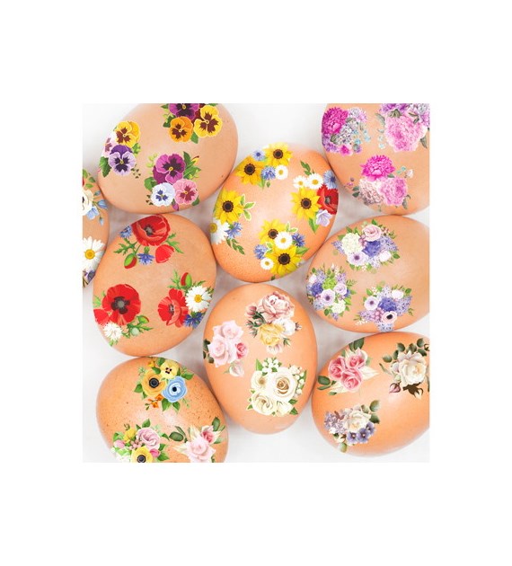 Zestaw barwników i naklejek do zdobienia jajek - kwiaty