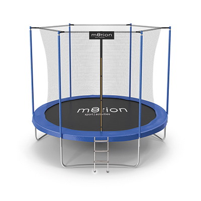 Trampolina 8ft Z Drabinką Siatka Wewnętrzna Kolor - NIEBIESKI
