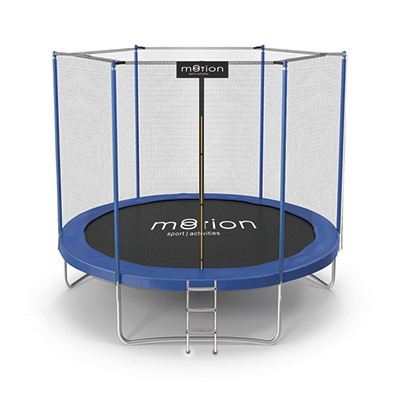 Trampolina 8ft Z Drabinką Siatka Zewnętrzna Kolor - NIEBIESKI