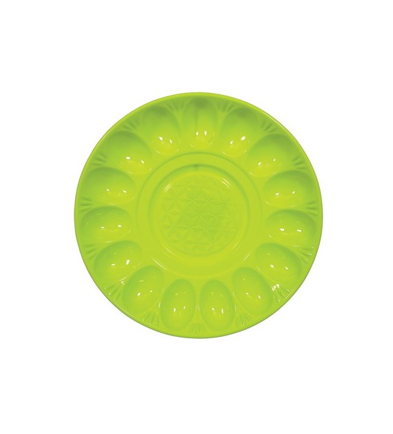 Talerz plastikowy na jajka 30cm; zielony