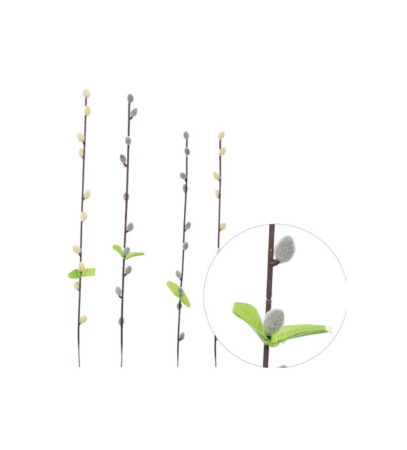 Gałązka bazi, 49cm, szaro-żółty