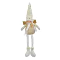 Aniołek z wiszącymi nogami, z materiału, 40 cm, biały, złoty