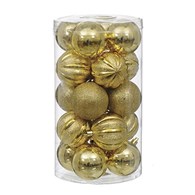 Bombki plastikowe 6cm/20szt, złoty