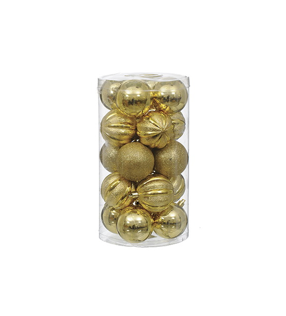 Bombki plastikowe 6cm/20szt, złoty