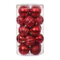 Bombki plastikowe 6cm/20szt, czerwony