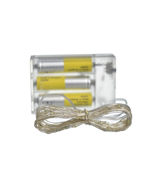 Girlanda 40LED mini, zimny biały, baterie 3xAA (w zestawie)), wew.