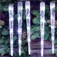 Kurtyna 20 sopli 30cm 100LED, timer, zimny biały, sieciowa, zew.
