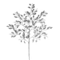 Gałązka dekoracyjna ostrokrzew na piku, 84 cm, srebrny