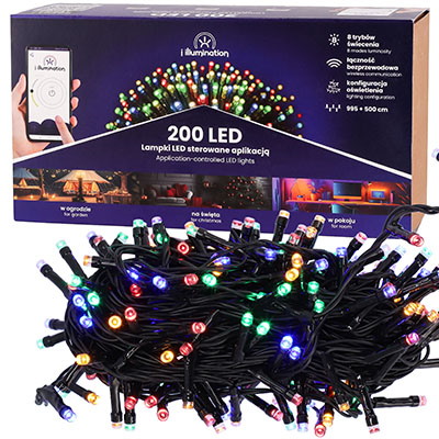 I Illumination (SMART) Lampki 200 LED, Multikolor, Sieciowa