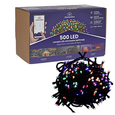 I Illumination (SMART) Lampki 500 LED, Multikolor, Sieciowa