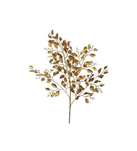 Gałązka dekoracyjna ostrokrzew, 84 cm, złoty